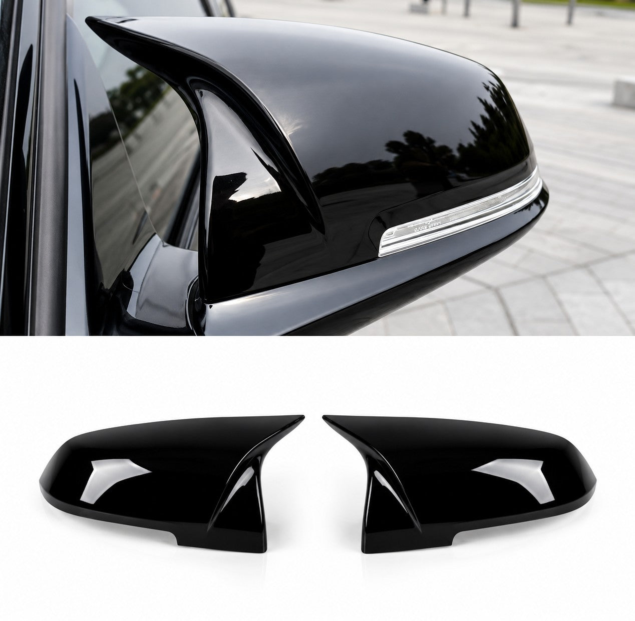 Spiegelkappen für BMW F20 F21 F22 F30 F31 F32 F33 F34 F36 E84 F87 schwarz glanz