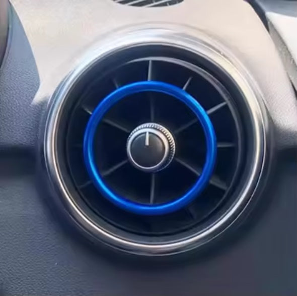 Luftdüsen Ringe für Audi A1 (8X) Sportback Lüftungsringe Ringe Aluminium Blau Rot
